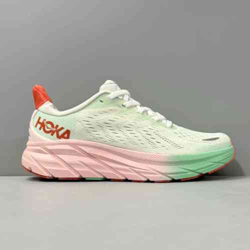 LH版本 克里夫顿8-粉绿1119394-SGAS HOKA ONE ONE Clifton 8 百搭舒适 织物防滑耐磨 低帮 休闲跑步鞋 女款 粉绿