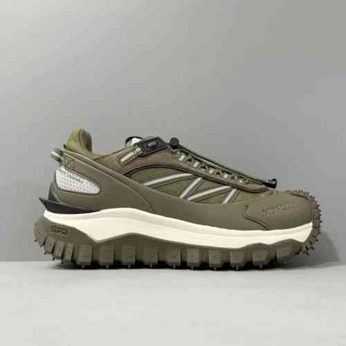 DH版本 橄榄绿M4248241 Moncler盟可睐 Trailgrip 磨绒革 圆头系带 低帮 生活休闲鞋 男款 绿色