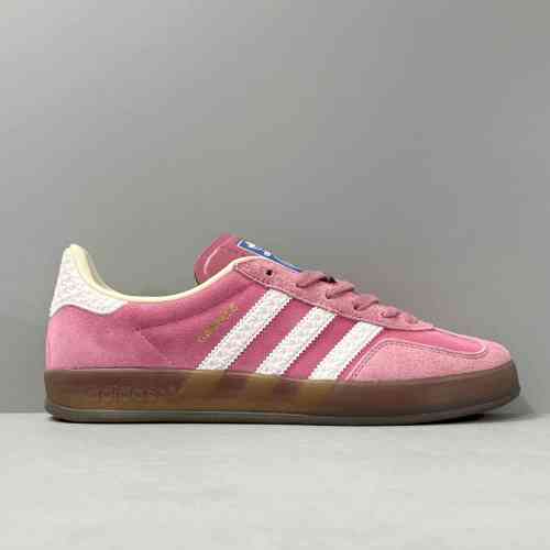 GY版本 GZ粉色IF1809 草莓粉 草莓熊 阿迪达斯三叶草 盖乐系列 Adidas Originals Gazelle Indoor  女款 防滑低帮板鞋 T头鞋
