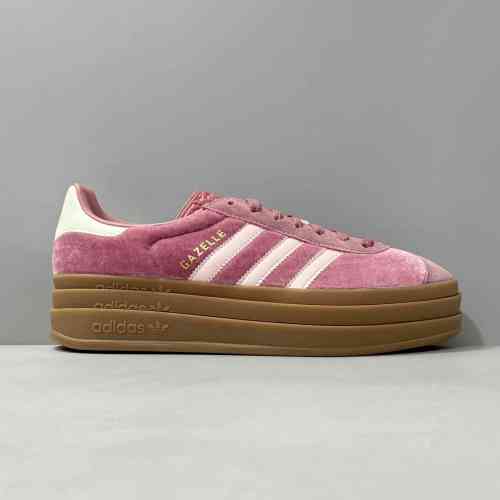 V版顶级 GZ粉白色IG4389 阿迪达斯三叶草adidas originals GAZELLE BOLD 舒适百搭 低帮板鞋 女款 粉白色