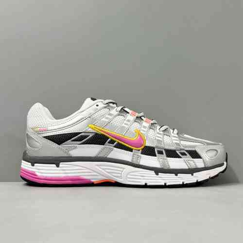 V版顶级 粉银灰BV1021-100 Nike P-6000 复古缓震 网布减震 低帮 气垫 休闲跑步鞋 女款 银灰