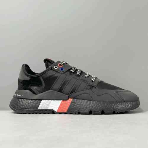 CG版本 黑灰红FV3788 阿迪达斯三叶草adidas originals Nite Jogger 运动舒适 防滑耐磨轻便 低帮 生活休闲鞋 男女同款 黑灰红