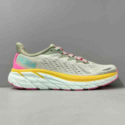 LH版本 克里夫顿8-绿茶色1134730-SGRT HOKA ONE ONE Clifton 8 织物合成革 减震防滑耐磨透气轻便 低帮 跑步鞋 女款 绿茶色