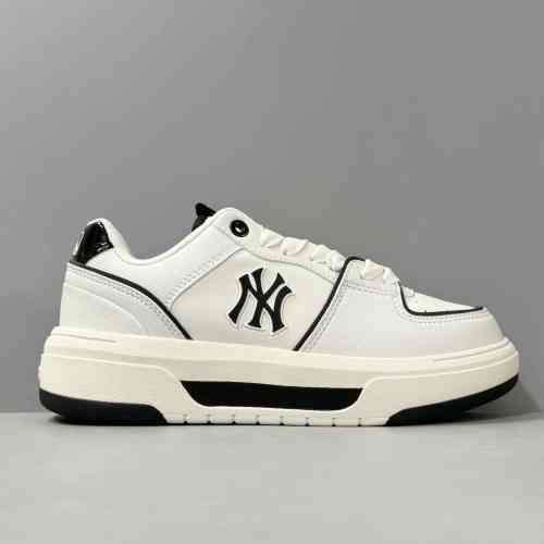 AW版本 学长低帮-米白黑3ASXCBS4N-50WHS MLB Chunky Liner 舒适百搭 防滑耐磨增高 低帮板鞋 男女同款 米白