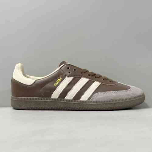 HZ版本 棕色ID1481 阿迪达斯三叶草 adidas originals SAMBA OG 舒适轻盈 防滑耐磨低帮 板鞋 男女同款 棕色
