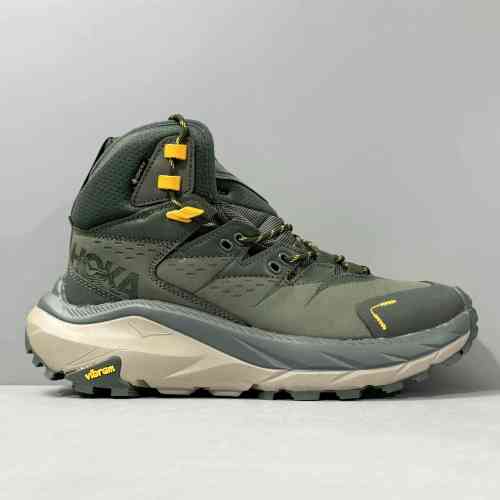 CF版本 卡哈2代高帮-军绿1123155-DBRYL HOKA ONE ONE Kaha 2 GTX 皮革 减震防滑耐磨 高帮 登山徒步鞋 男款 军绿