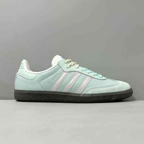 YH版本 薄荷绿B75806 【定制球鞋】阿迪达斯三叶草 adidas Samba 复古 小众 芭蕾风德训 高雅 低帮 板鞋 男女同款 薄荷绿