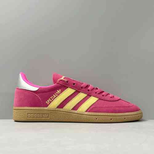 YH版本 SP 粉银JI1407 阿迪达斯三叶草 adidas originals HANDBALL SPEZIAL 舒适运动防滑轻便 低帮 板鞋 女款 粉色