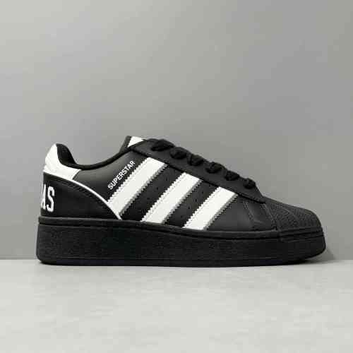 PP版本 厚底ADIDAS黑IE0022 阿迪达斯三叶草adidas originals SUPERSTAR XLG 防滑耐磨增高 低帮 板鞋 男女同款