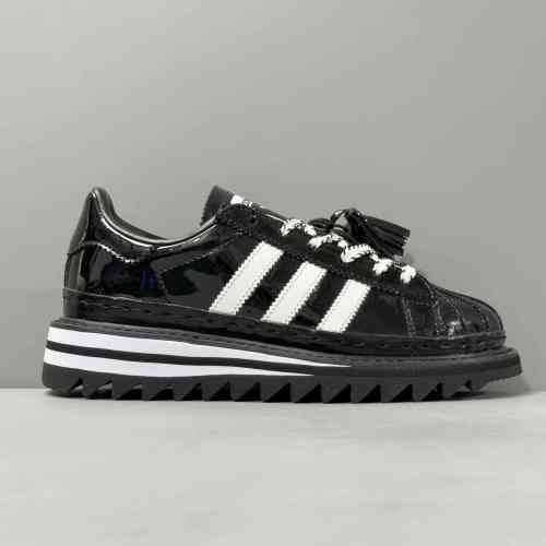 KK版本 陈冠希贝壳头黑色IH5953 阿迪达斯三叶草CLOT x adidas originals Superstar 圆头舒适 防滑耐磨 低帮 生活休闲鞋 男女同款