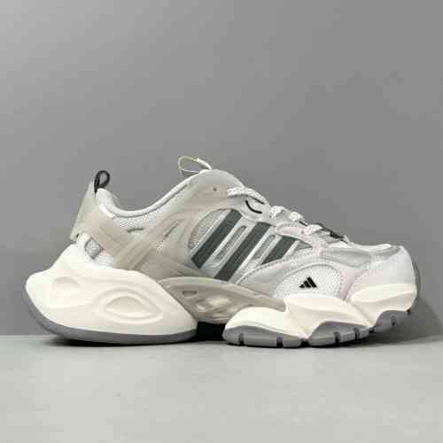 YH版本 灰白JP5761 阿迪达斯三叶草adidas XLG RUNNER DELUXE 轻便舒适 轻机甲鞋赛博 织物皮革防滑耐磨 低帮 休闲跑步鞋 男女同款 灰白