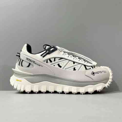 DH版本 白灰黑M3311P09 Moncler盟可睐 Trailgrip 厚底圆头系带 低帮 生活休闲鞋 男款 白色