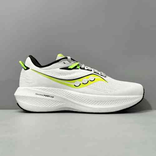 LG版本 白绿色S20881-75 索康尼Saucony Triumph 21 马拉松 旗舰级 轻量缓震减震防滑耐磨 低帮 休闲跑步鞋 男款 白绿色