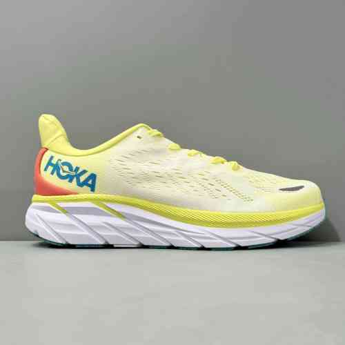 LH版本 克里夫顿8-黄色1119394-YPSC HOKA ONE ONE Clifton 8 舒适 织物减震防滑耐磨透气轻便 低帮 休闲跑步鞋 女款 黄色