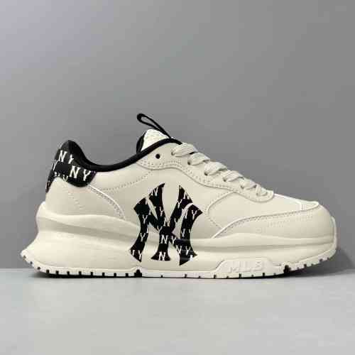 PB版本 黑色3ASHCRM3N-50BKS MLB Chunky Runner 纽约洋基队舒适复古时尚潮流 合成革减震防滑耐磨 低帮 休闲跑步鞋 男女同款 黑色
