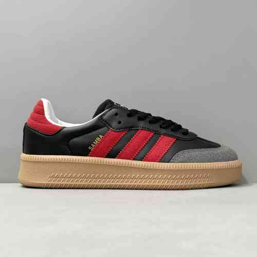 XR版本 黑红IE9178 阿迪达斯三叶草adidas originals Samba系列 舒适轻便 防滑耐磨低帮 板鞋 男女同款 红黑