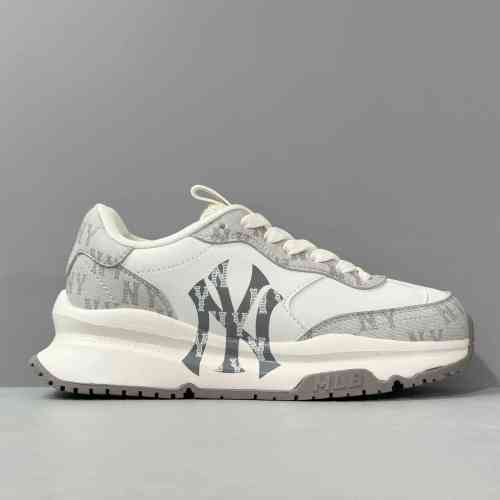 PB版本 灰色3ARNCRD4N-50GRS MLB Chunky Runner 合成革皮革 复古跑步舒适防滑透气 低帮 老爹鞋 男女同款 灰色