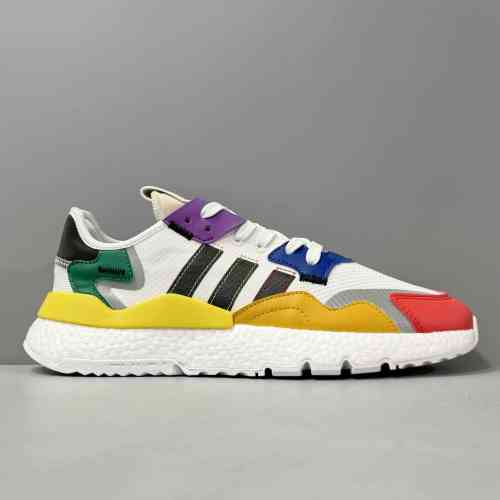 CG版本 彩虹FY9023 阿迪达斯三叶草adidas originals Nite Jogger Pride 织物 圆头系带 防滑耐磨 低帮 生活休闲鞋 男女同款