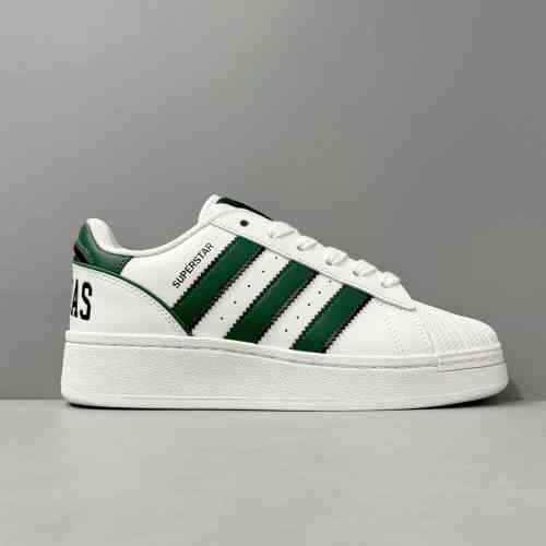 PP版本 厚底ADIDAS白绿IE0760 阿迪达斯三叶草adidas originals SUPERSTAR XLG 防滑耐磨增高 低帮 板鞋 男女同款