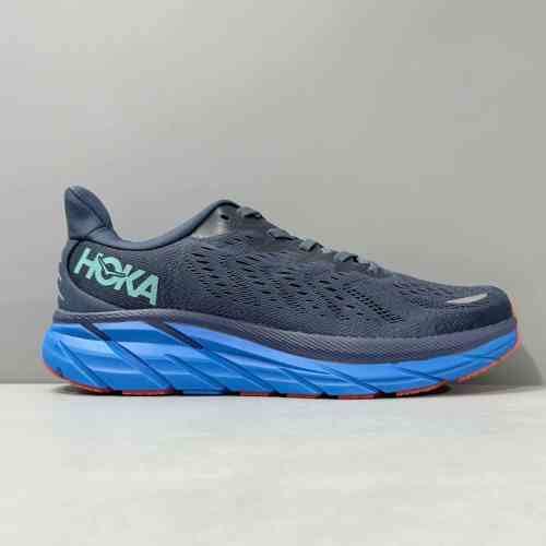 LH版本 克里夫顿8-蓝色1119393-0SVB HOKA ONE ONE Clifton 8 公路 减震 低帮 跑步鞋 男款 蓝色