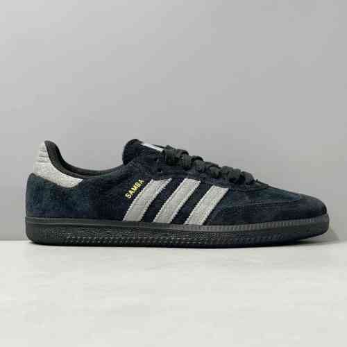 CG全头层版本 黑灰色IH3348 阿迪达斯三叶草adidas originals Samba ADV 舒适百搭 低帮 板鞋 男女同款 黑色