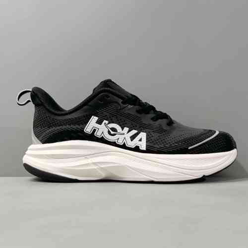 XR版本 飞流-黑白1155111-BWHT HOKA ONE ONE SKYFLOW 天际线 舒适防滑耐磨 低帮休闲跑步鞋 男款 黑白