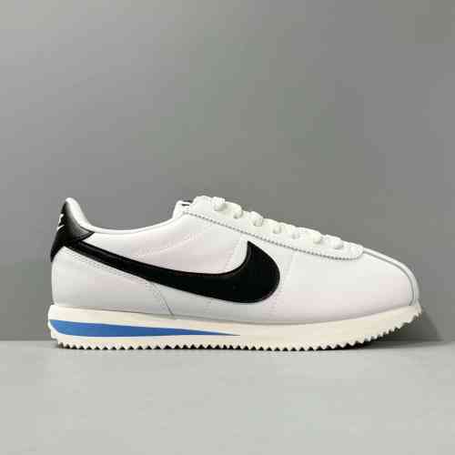 C2版本 白黑蓝DM4044-100 Nike Cortez"White Black"舒适百搭 皮革防滑耐磨 低帮 休闲跑步鞋 男款 白黑蓝