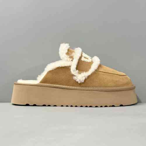BK版本 科凯特厚底-栗子棕OB938/CHE UGG W Classic Coquette Clog Slipper  II 科凯特2.0厚底系列 时尚居家 穆勒风 包头舒适保暖露跟半拖鞋