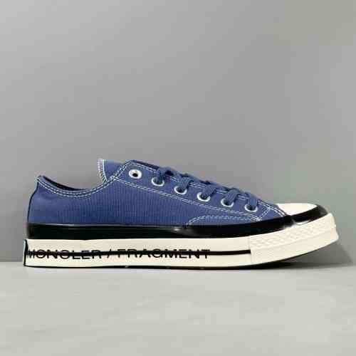 DH版本 蓝色172323C Fragment Desian x Moncler xConverse Chuck70 1970s 舒适百搭 防滑耐磨 低帮 帆布鞋