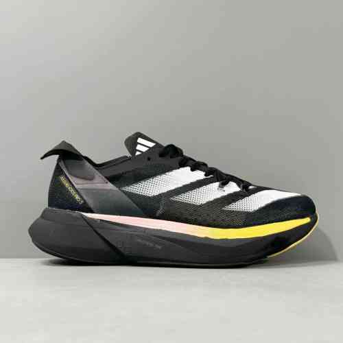 BS版本 黑色IG6431 阿迪达斯三叶草adidas Adizero Adios Pro 3 轻便透气减震耐磨低帮跑步鞋 女款 黑色