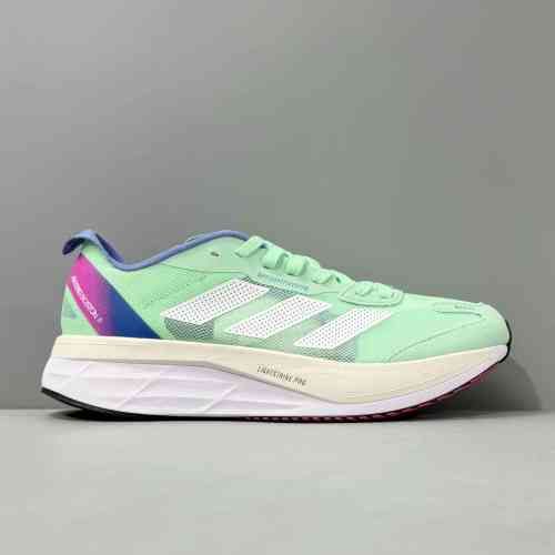 BS版本 薄荷绿HQ3696 阿迪达斯三叶草adidas Adizero Boston 11 舒适透气 网布防滑耐磨轻便 低帮 碳板 马拉松跑步鞋 女款 薄荷绿