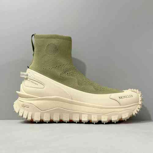 DH版本 米绿色M3809810 Moncler盟可睐 Trailgrip 织物 圆头套穿 高帮 生活休闲鞋