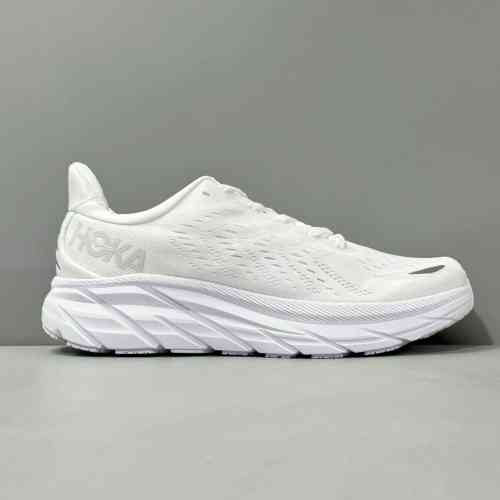 LH版本 克里夫顿8-白色1119393-WWH HOKA ONE ONE Clifton 8 公路 减震 低帮 跑步鞋 男款 白色