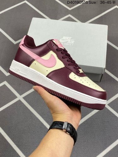 95耐克Nike Wmns Air Force 1'07 LowValentine’s Day空军一号低帮经典百搭休闲运动板鞋“米白粉酒红樱桃情人节”FD9925-161尺码：36 36.5 37