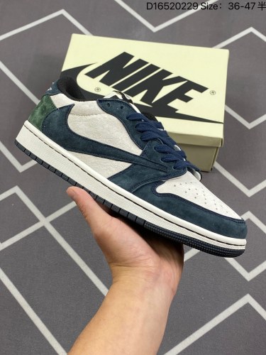 260乔丹AJ1倒勾Travis Scott x Air Jordan 1  Reverse Mocha  AJ1乔1 TS 全黑联名倒钩 低帮文化篮球鞋 货号：DM7866-001 D16520
