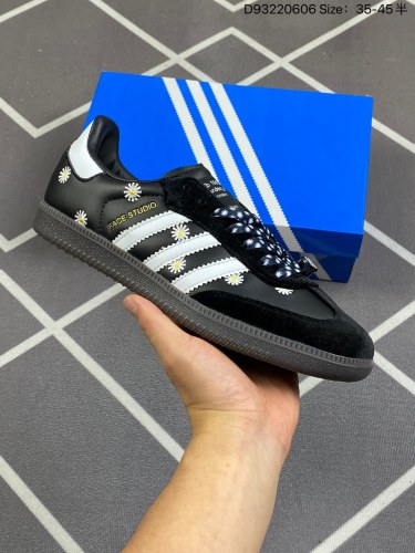 110真标✅阿迪达斯三叶草Adidas Originals Samba Vegan OG”SPD”桑巴舞系列绅士德训足球风百搭低帮闲运动板鞋“银雾公主蕾丝边焦糖底” H03848尺码：36 36⅔