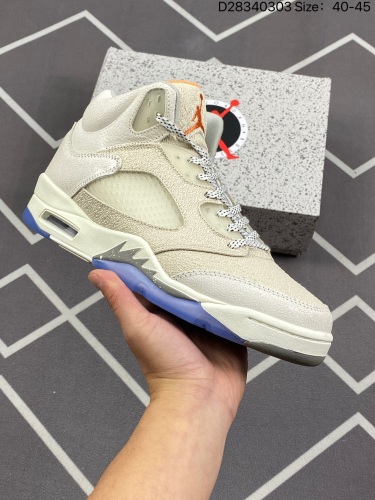 170Air Jordan 5 SE Craft 高帮 米灰帆布橙 AJ5 乔丹5代 aj5 乔5 高邦 米灰麂皮 乔丹篮球鞋系列 鞋身整体以皮革与麂皮材质拼接设计，配色方面以米白色为主色调，整体