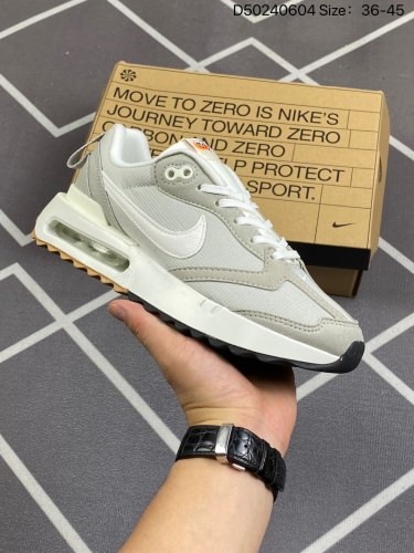 120耐克 NIKE Air Max Dawn 黎明系列 低帮气垫百搭休闲运动慢跑鞋，从配色上彰显出浓厚的复古气质。最大的亮点当属鞋型设计上加入结构元素，汲取1984年诞生的AirTrain 等经