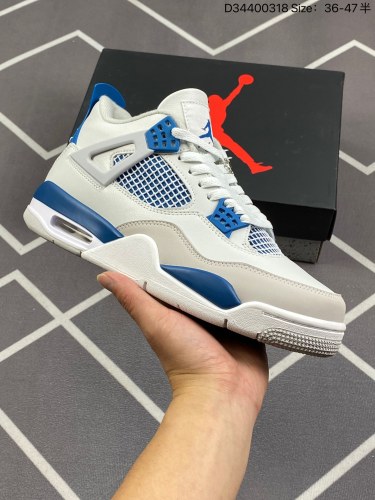 200Air Jordan 4 Retro Military Blue AJ4 乔4白蓝灰元年配色 原厂独立模具开发 纯正4代正确鞋型 原厂定制头层压纹皮料 原厂鞋楦打造市面最高工艺 内置原厂气垫