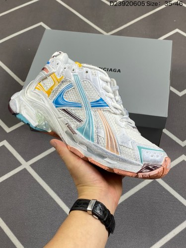 460高奢品牌-巴黎世家BALENCIAGA Runner SneakerDark GreyBlackSilver2.0慢跑系列低帮复古野跑潮流姥爹风百搭休闲运动慢跑鞋“2.0解构破坏深灰银黑”7