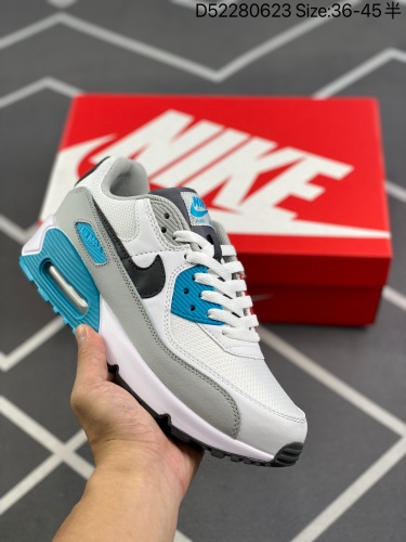 140 耐克Nike Air Max 90 经典缓震跑鞋 鞋面由皮和革织物打造，犀利的条线打造出酷劲十的足视觉效果 网布鞋增面强透气性，穿着为极舒适 经可典视气垫醒目依旧，而脚感更是十软_008