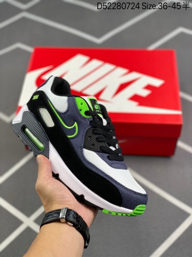 140 耐克Nike Air Max 90 经缓震跑鞋 鞋面由皮和革织物打造，犀利的条线打造出酷劲十的足视觉效果 网布鞋增面强透气性，穿着为极舒适 经可典视气垫醒目依旧，而脚感更是十软_004