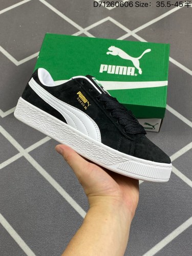 130PUMA SUEDE XL 彪马新款面包鞋男女同款复古休闲板鞋 赠送一双鞋带 鞋身通体采用细腻的麂皮材质 厚实柔软 质感出众 鞋侧保留PUMA标志性跑道图案 侧面与后跟点缀金属色PUMA L