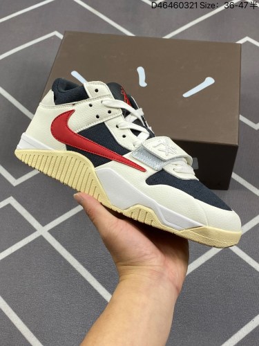 230Travis Scott x Air Jordan 1 Jumpman Jack TR University Red 低帮 米黑红倒勾 AJ1 乔丹1代 aj1 乔1 低邦 米黑红倒钩 乔丹