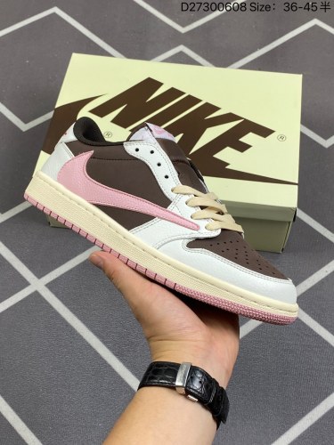 150AJ1倒勾Travis Scott x Air Jordan 1 ” Reverse Mocha “ AJ1乔1 TS 闪电 联名倒钩 低帮文化篮球鞋 完美品质出货 细节如图所示  鞋面切割