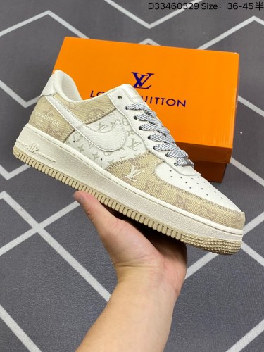 230公司级✅NIke Air Force 1 '07 Low “LV联名--荧光卡其牛仔”空军一号 中帮 运动鞋 休闲鞋 折边针车 工艺难度大 原楦头原纸板 原装鞋盒 定制五金配件 内置全掌气垫
