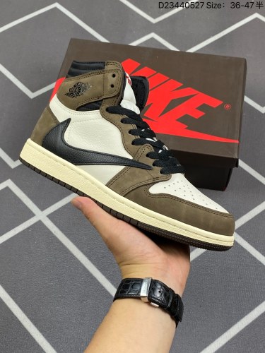 220Travis Scott x Air Jordan AJ1 High OG TS联名深棕倒钩 CD4487-100 原盒原配 原厂拉帮工艺 针距密度一致 全新升级网板中底 原楦原纸板开发 后