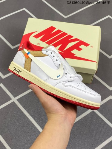 180 头层带半码Air Jordan 1 Retro Low OG Sail Atmosphere Grey 低帮 联名 AJ1 乔丹1代 aj1 乔1 低邦 白灰 乔丹篮球鞋系列 该鞋鞋面以白