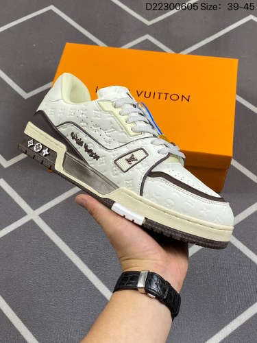 150全新LV路易威登Louis Vuitton Trainer Sneaker Low休闲运动文化百搭板鞋 编码：D22300605 Size39-45