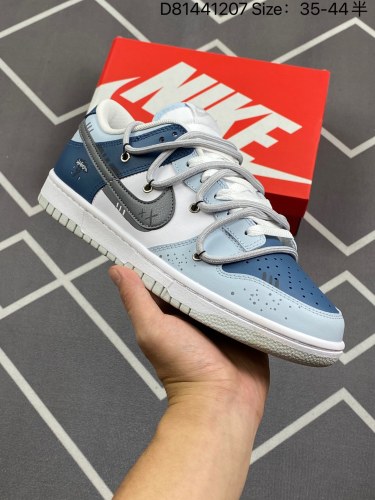 220Nike SB Dunk Low 慵懒周末 清冷灰蓝解构抽绳鞋带 纯原大厂出品 极力推荐原装头层材料 独家版型蒸餾加工帶來的是更好的视觉和脚感体验大厂纯原品质出货 清洁度 电绣工艺 皮料切割